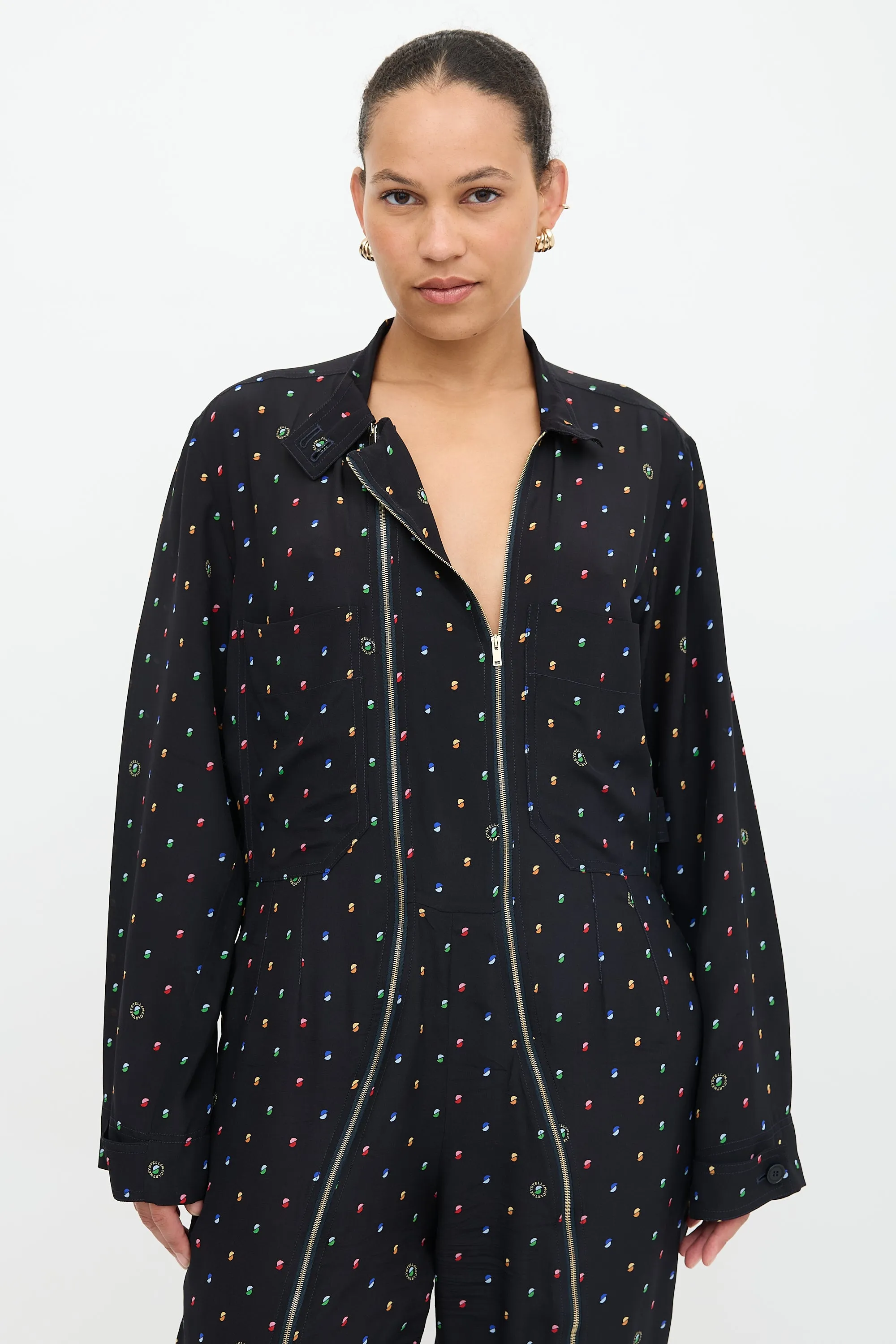 Silk Printed Zip Jumpsuit sold by VSP Consignment product image thumbnail 2