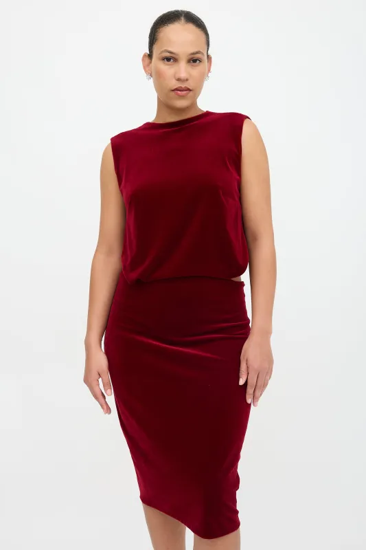 Velvet Draped Cut Out Dress made by Jil Sander