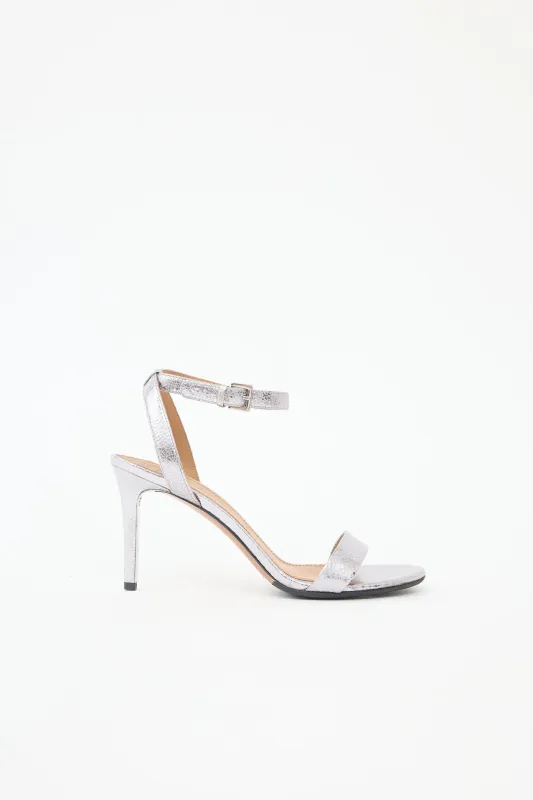 Metallic Leather Elana Sandal made by Tory Burch