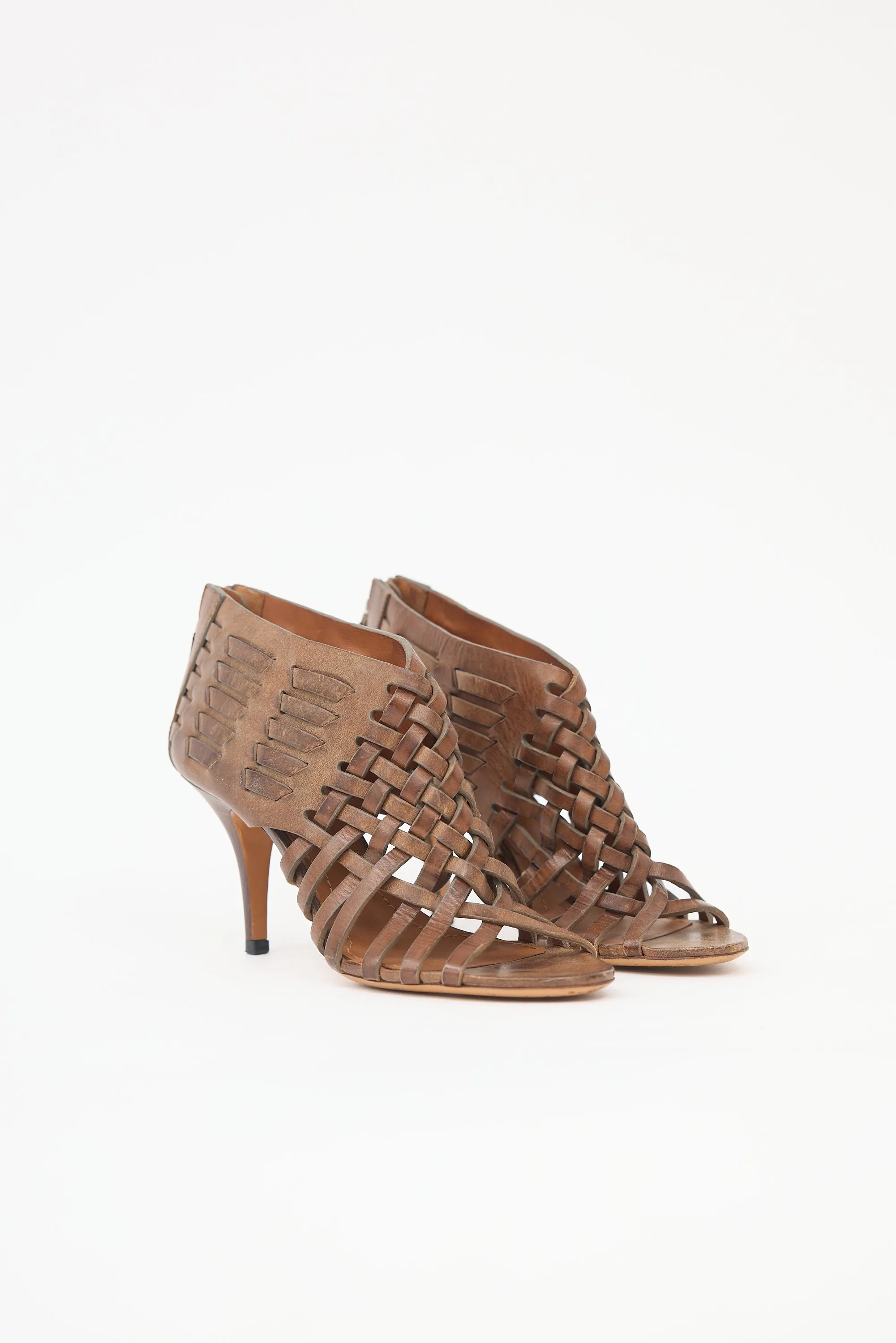 Woven Leather Caged Sandal sold by VSP Consignment product image thumbnail 2