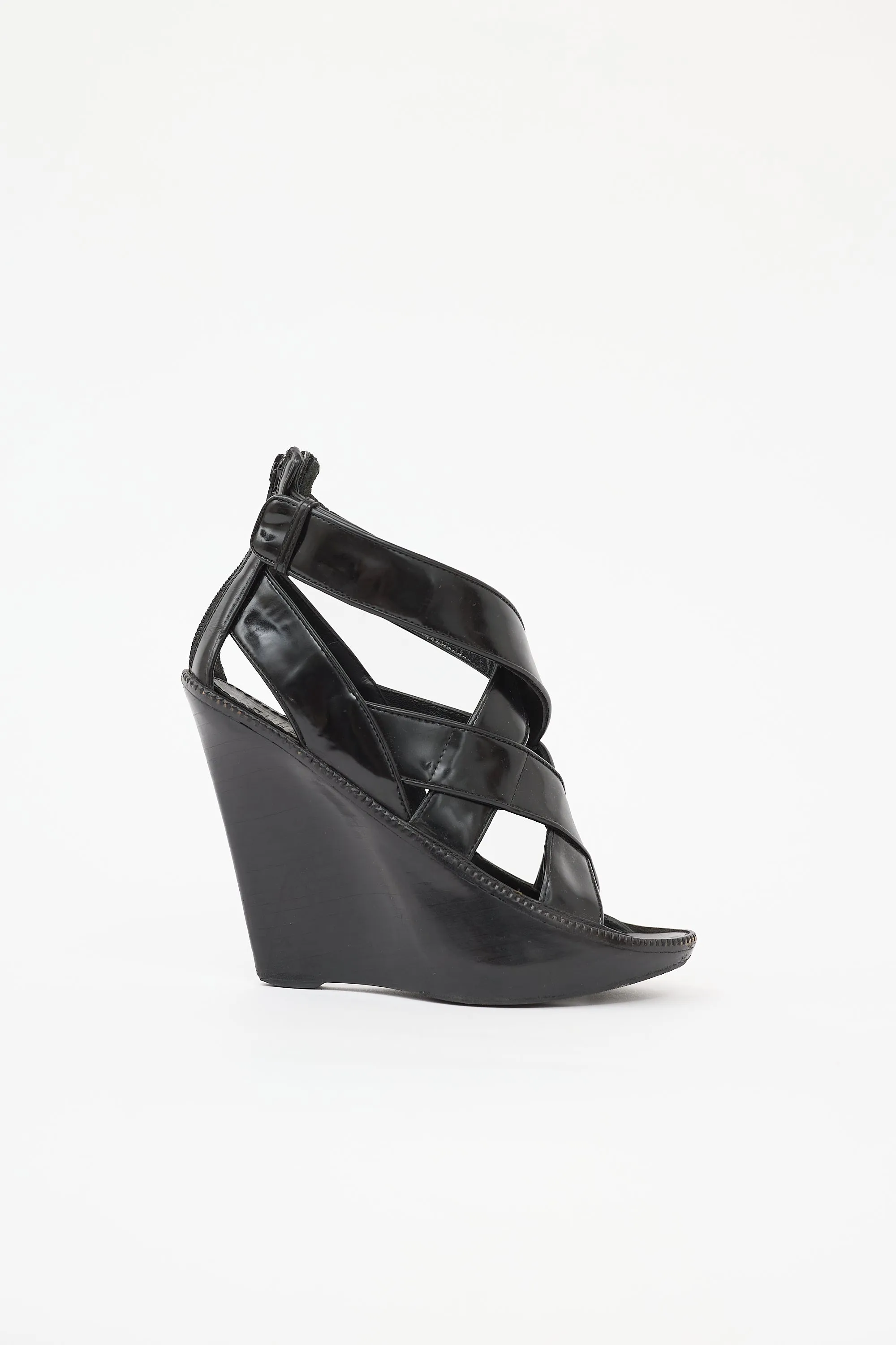 Leather Woven Wedge Sandal sold by VSP Consignment
