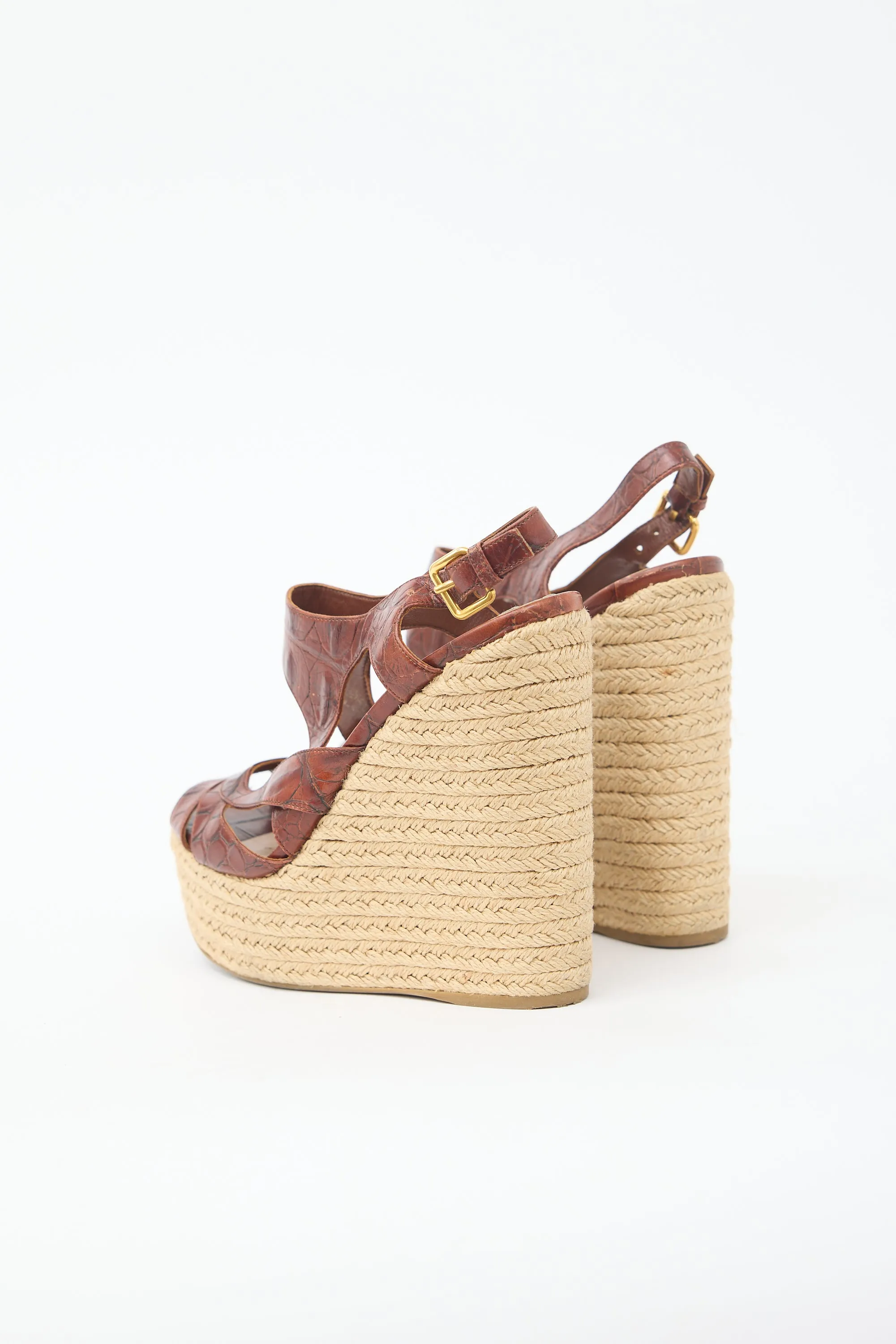 Leather Wedge Espadrille Sandal sold by VSP Consignment product image thumbnail 4