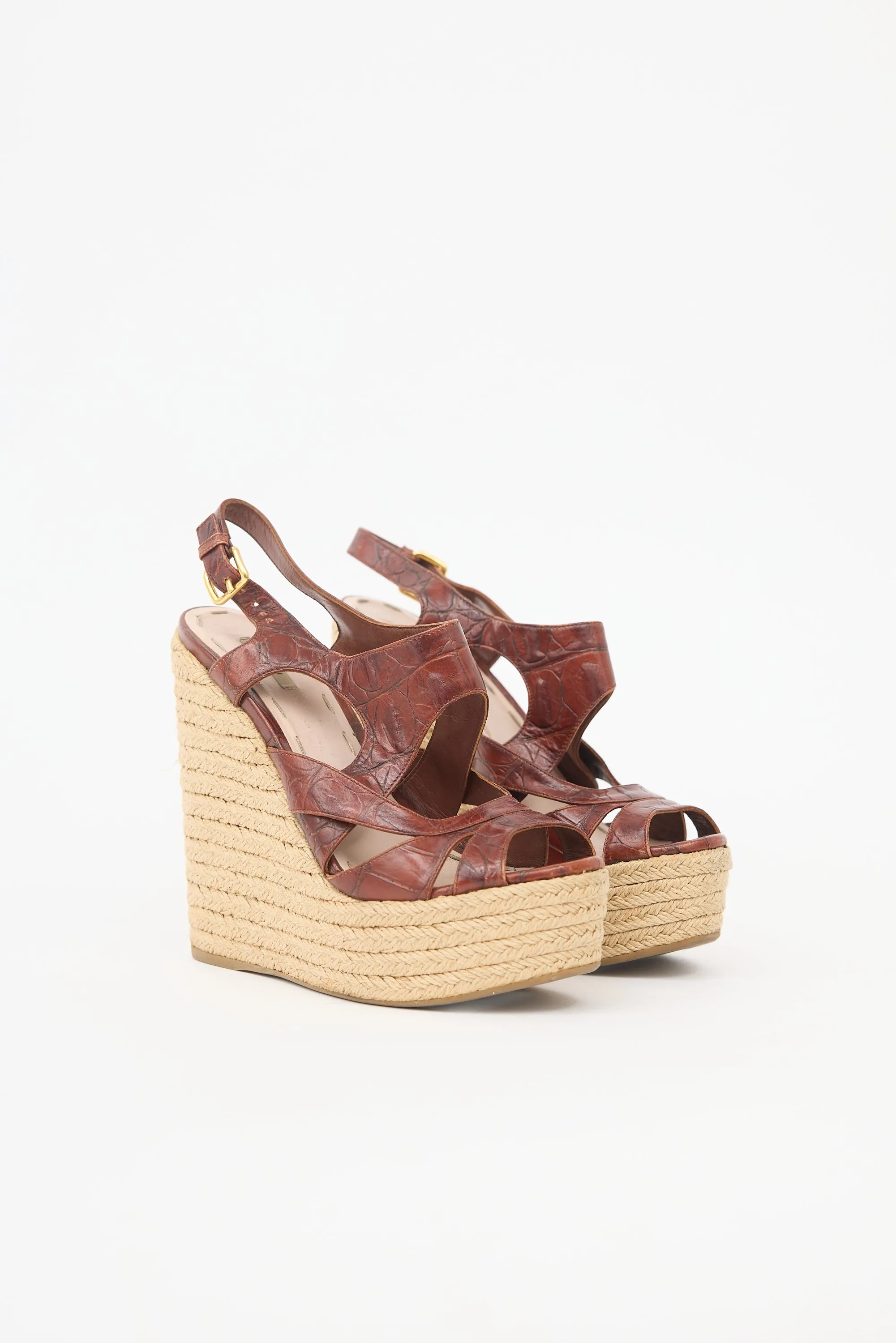 Leather Wedge Espadrille Sandal sold by VSP Consignment product image thumbnail 2