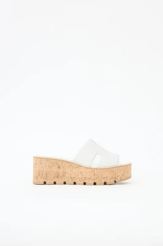 Leather & Cork Eze Platform Sandal made by Hermes
