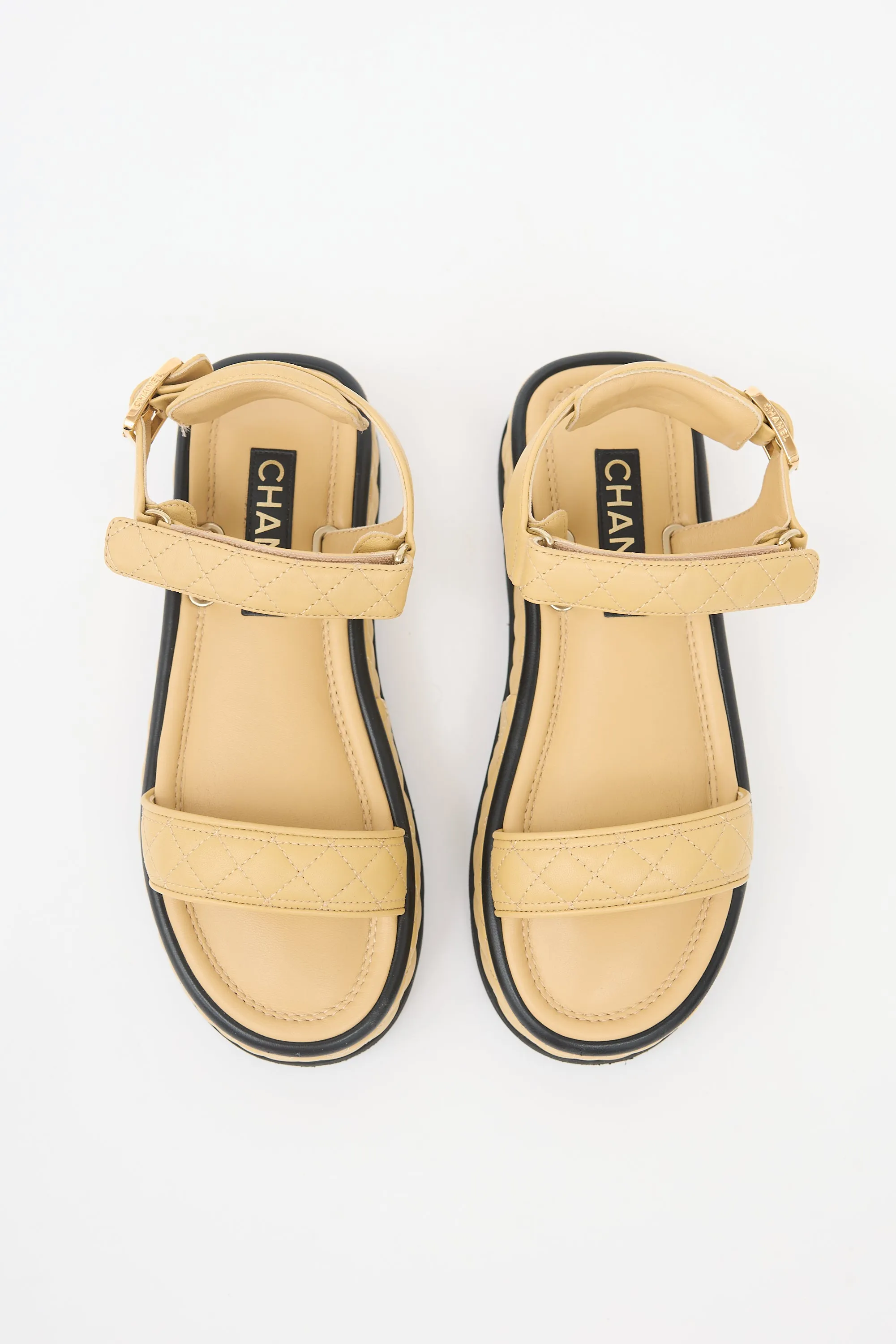 Quilted Leather CC Platform Sandal sold by VSP Consignment product image thumbnail 2