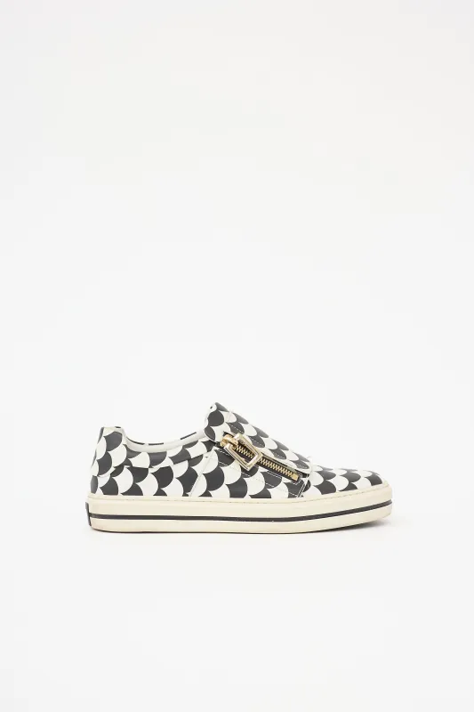 Leather Printed Zip Sneaker made by Roger Vivier