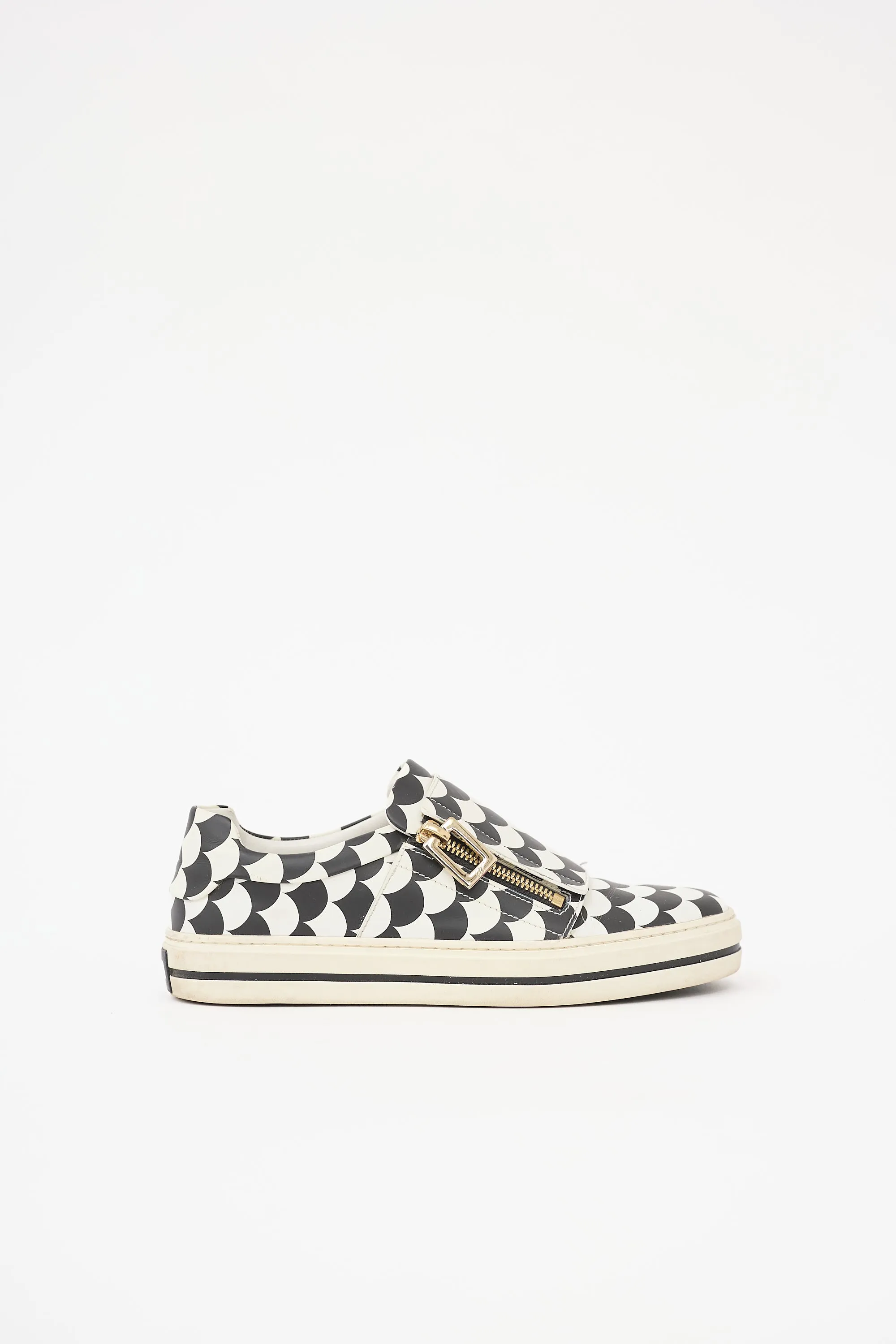 Leather Printed Zip Sneaker sold by VSP Consignment