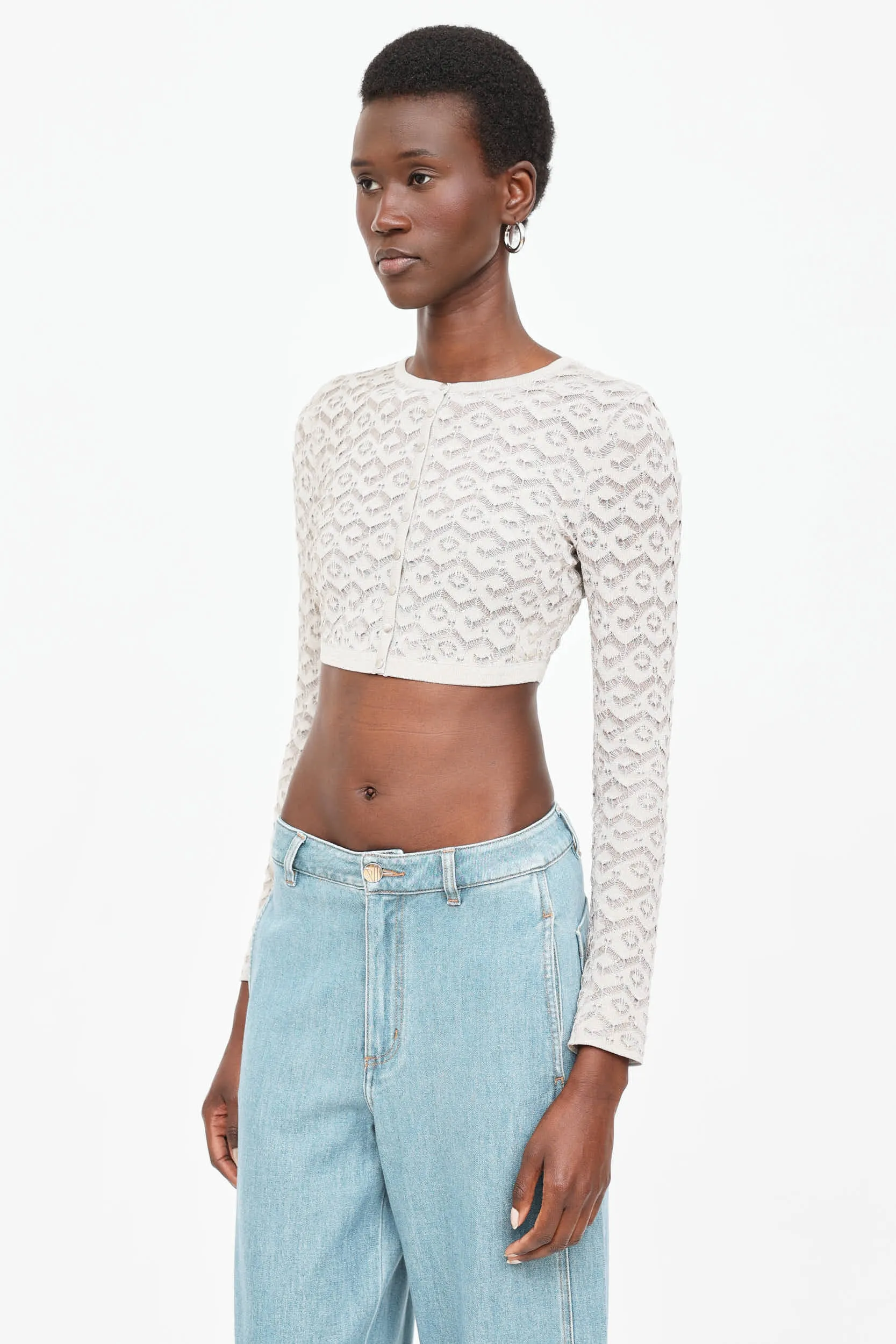 Knit Cropped Cardigan sold by VSP Consignment product image thumbnail 3