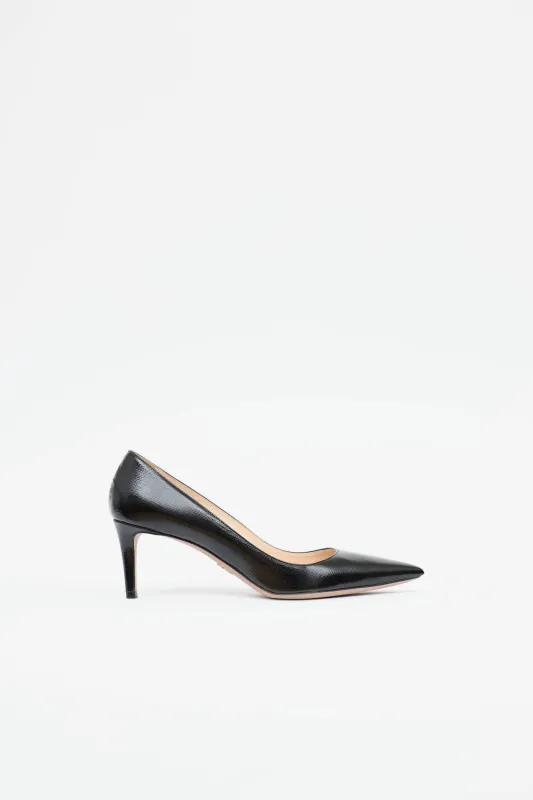 Saffiano Pointed Toe Pump made by Prada