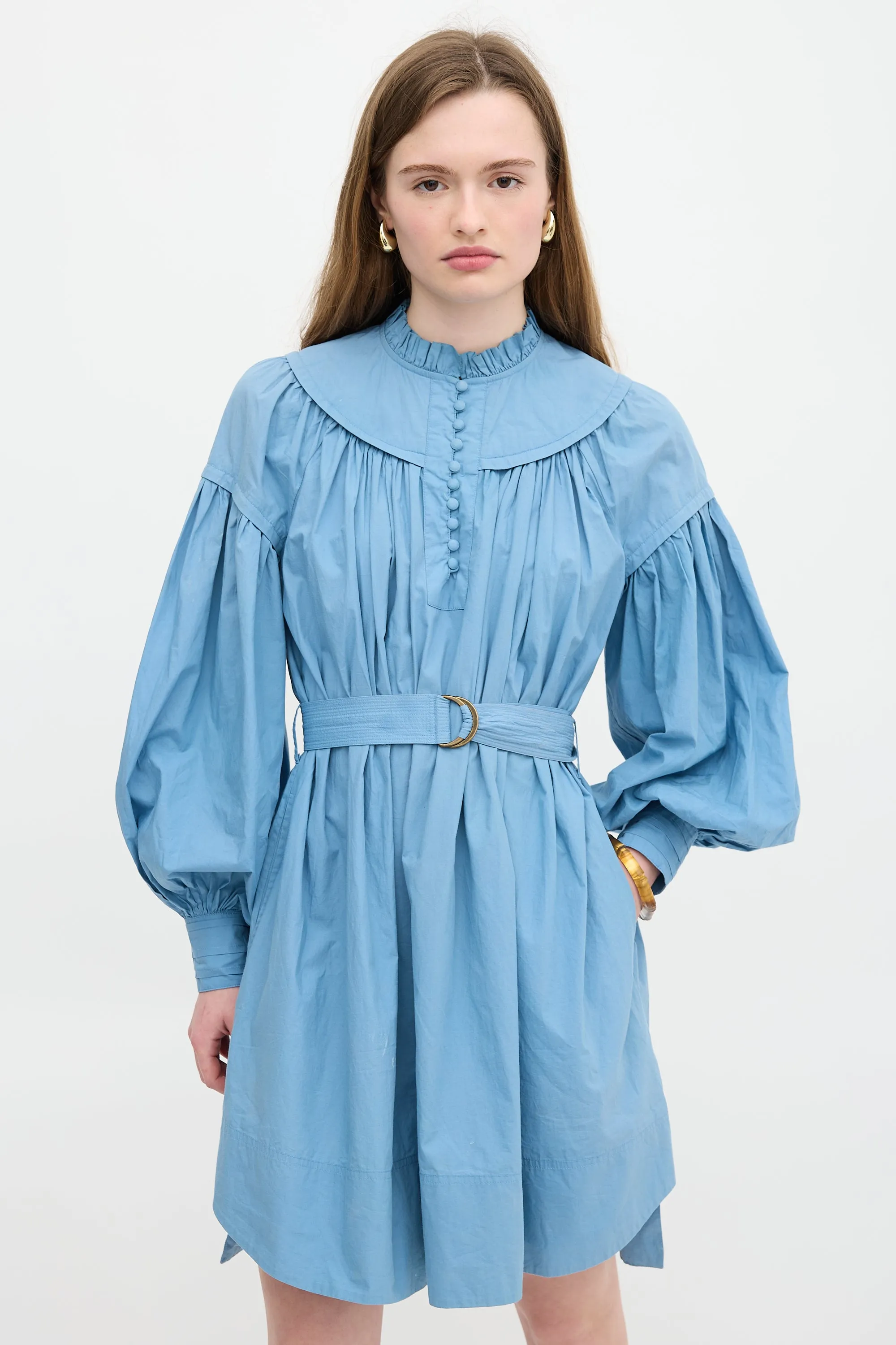 Belted Ruffle Dress sold by VSP Consignment