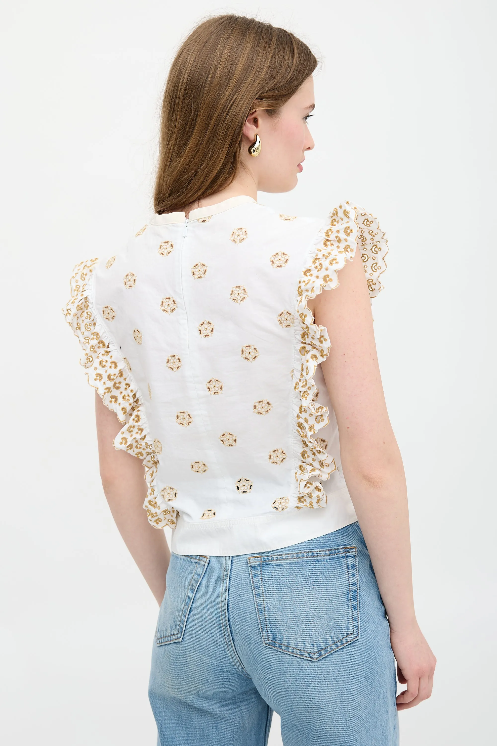 Embroidered Ruffle Blouse sold by VSP Consignment product image thumbnail 4