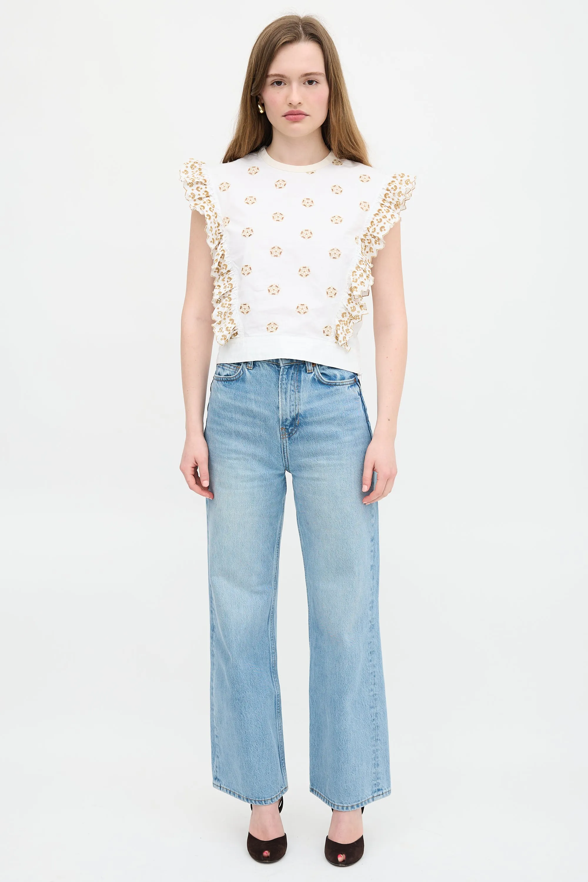 Embroidered Ruffle Blouse sold by VSP Consignment product image thumbnail 2