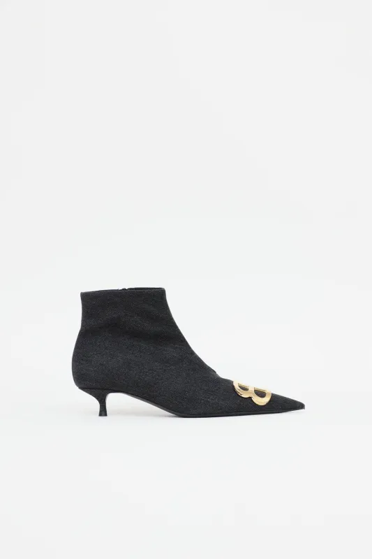 Denim Knife Boot made by Balenciaga