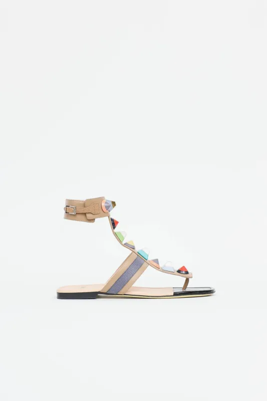 Studded Gladiator Sandal made by Fendi