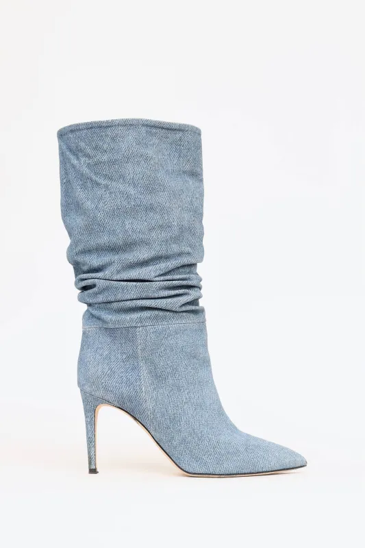 Denim Slouch Boot made by Paris Texas