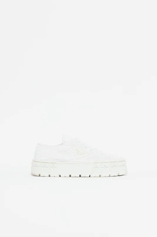 Sequin Double Wheel Sneaker made by Prada