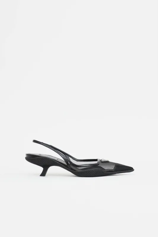 Mesh Slingback Heel made by Prada