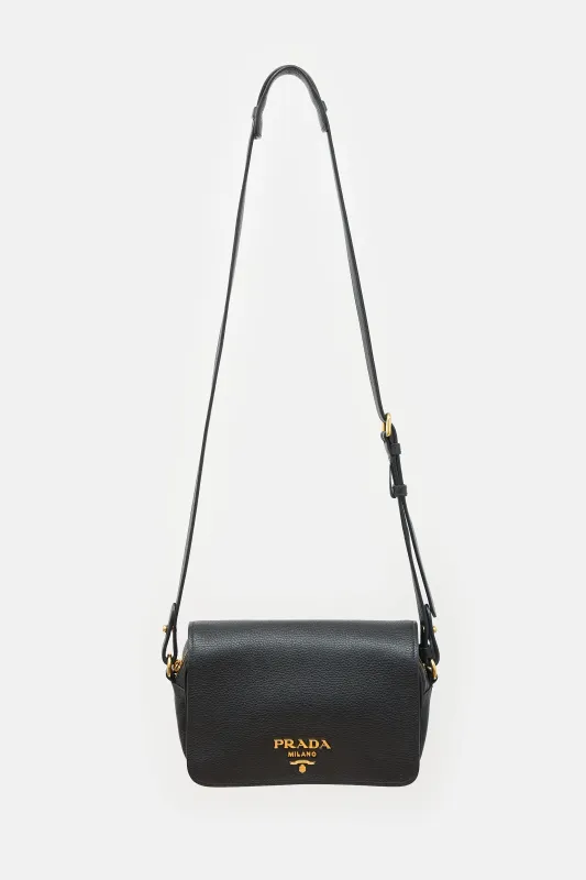 Leather Vitello Phenix Flap Bag made by Prada