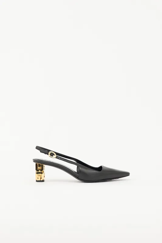 Leather G Cube Slingback Pump made by Givenchy