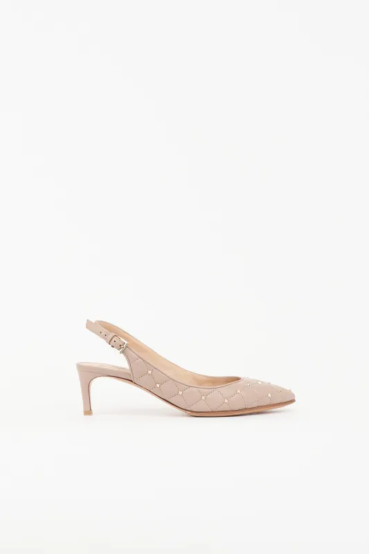 Quilted Rockstud Slingback Pump made by Valentino
