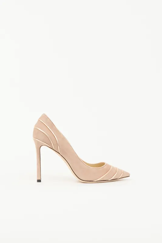 Suede Trimmed Romy Pump made by Jimmy Choo