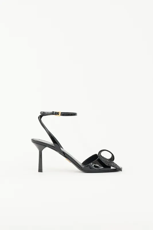 Patent Embellished Bow Sandal made by Prada