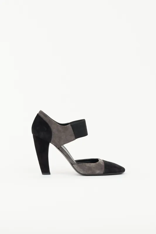 Suede Colourblock Pump made by Prada