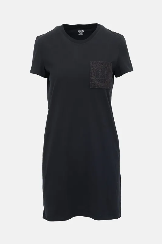 Embroidered Pocket T-Shirt Dress made by Hermes