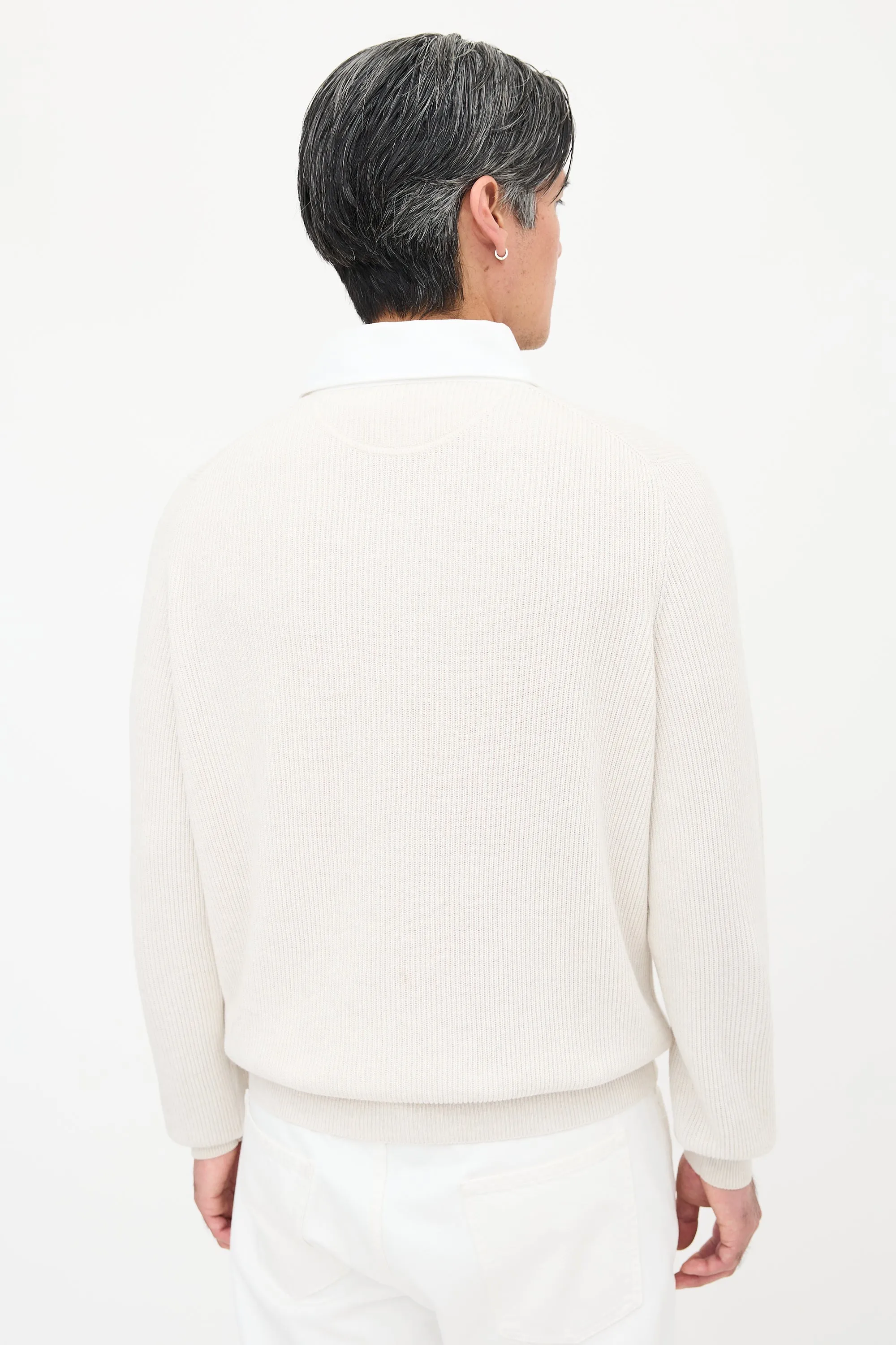 Rib Knit Collared Logo Sweater sold by VSP Consignment product image thumbnail 5