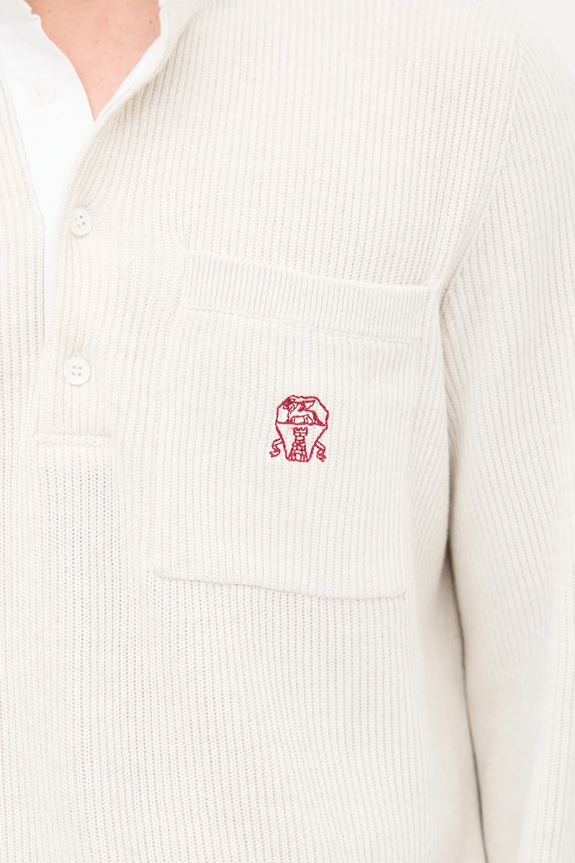 Rib Knit Collared Logo Sweater sold by VSP Consignment product image thumbnail 2