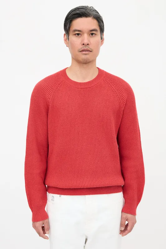 Rib Knit Long Sleeve Sweater made by Brunello Cucinelli