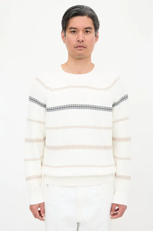 Rib Knit Striped Sweater made by Brunello Cucinelli