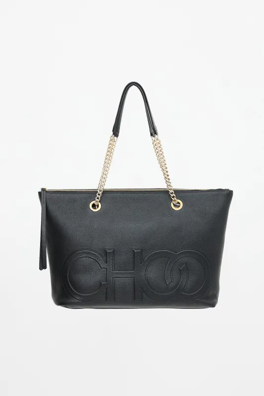 Leather Logo Allegra Tote Bag made by Jimmy Choo