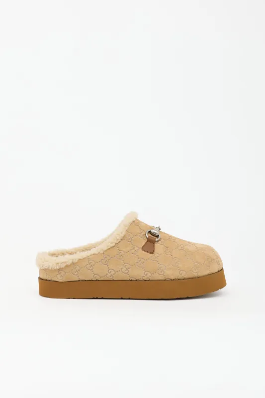 GG Shearling Platform Mule made by Gucci