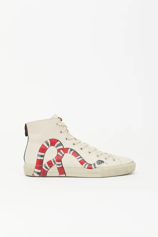 Leather Printed High Top Sneaker made by Gucci