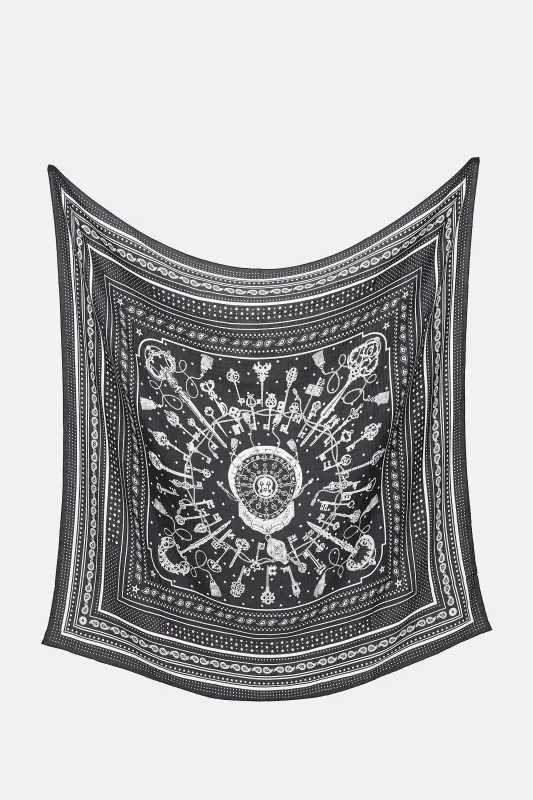 Cashmere Les Cles Bandana 140 Scarf made by Hermes