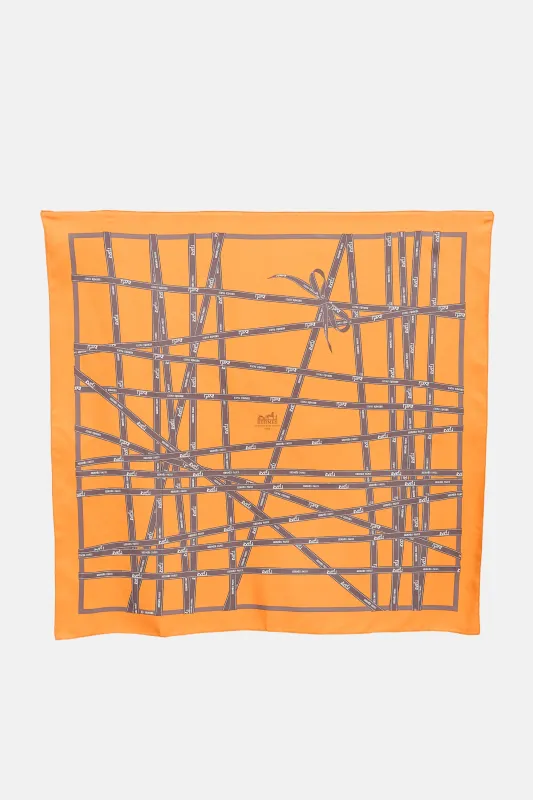 Silk Bolduc Ribbon 90 Scarf made by Hermes