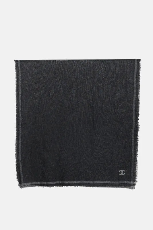 Wool Metallic CC Scarf made by Chanel