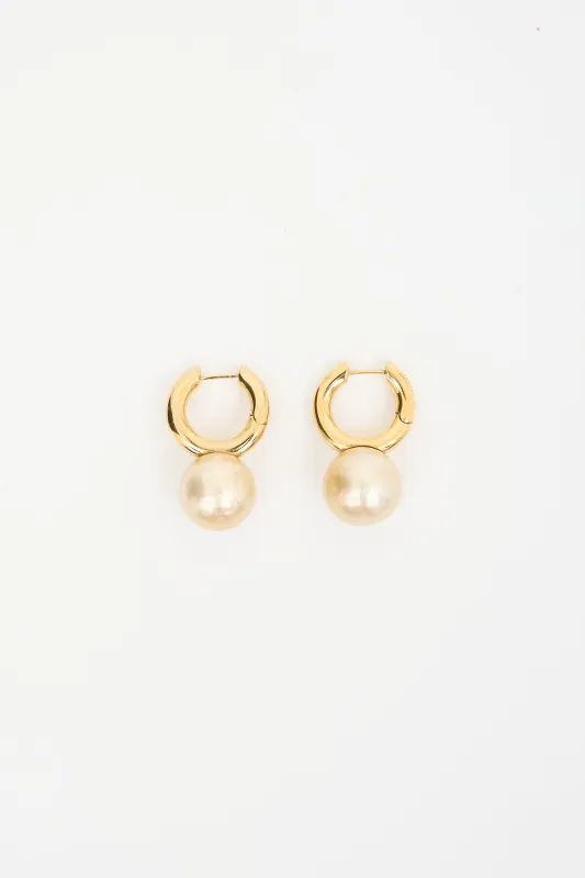 Faux Pearl Drop Earrings made by Celine