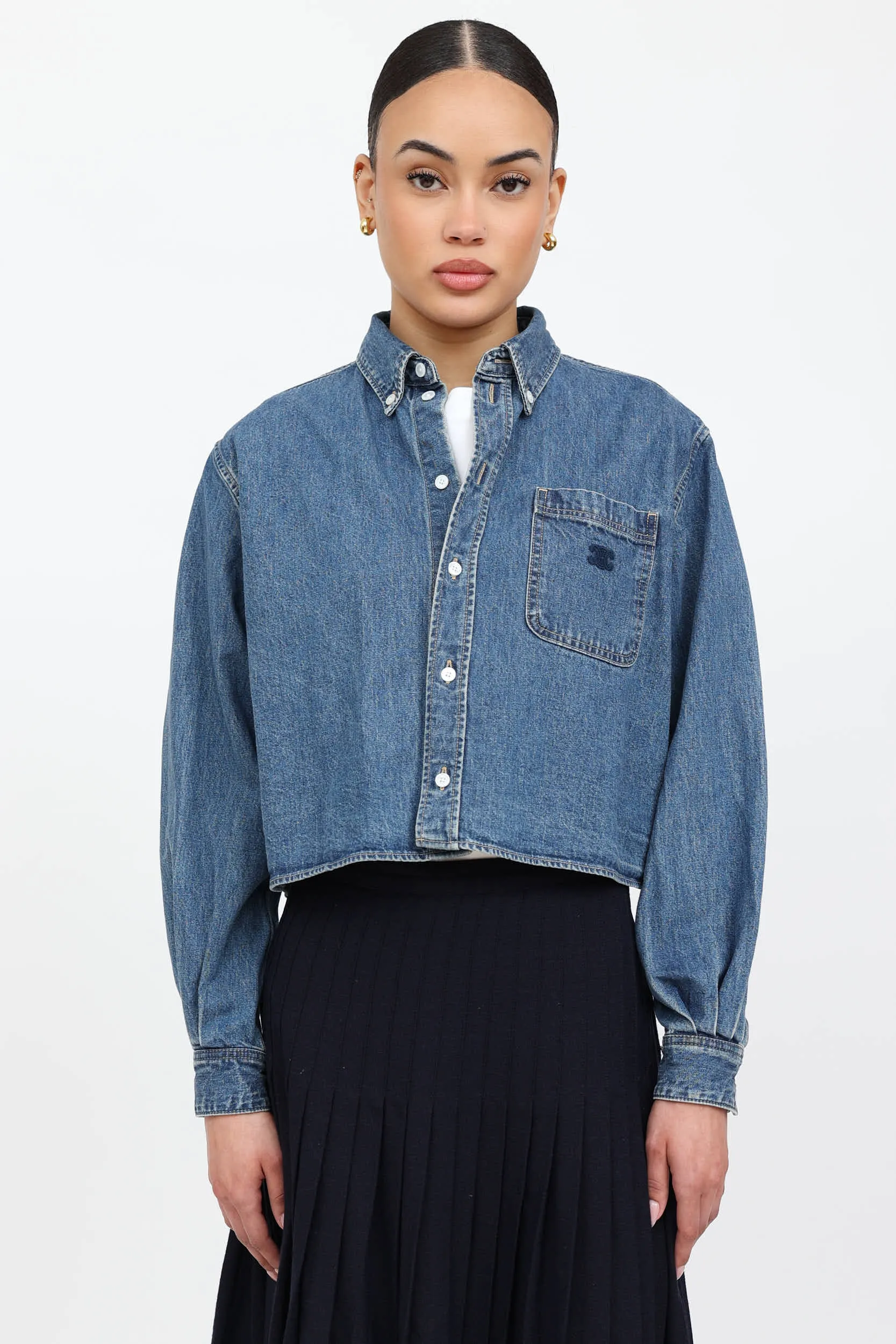 Cropped Denim Shirt sold by VSP Consignment
