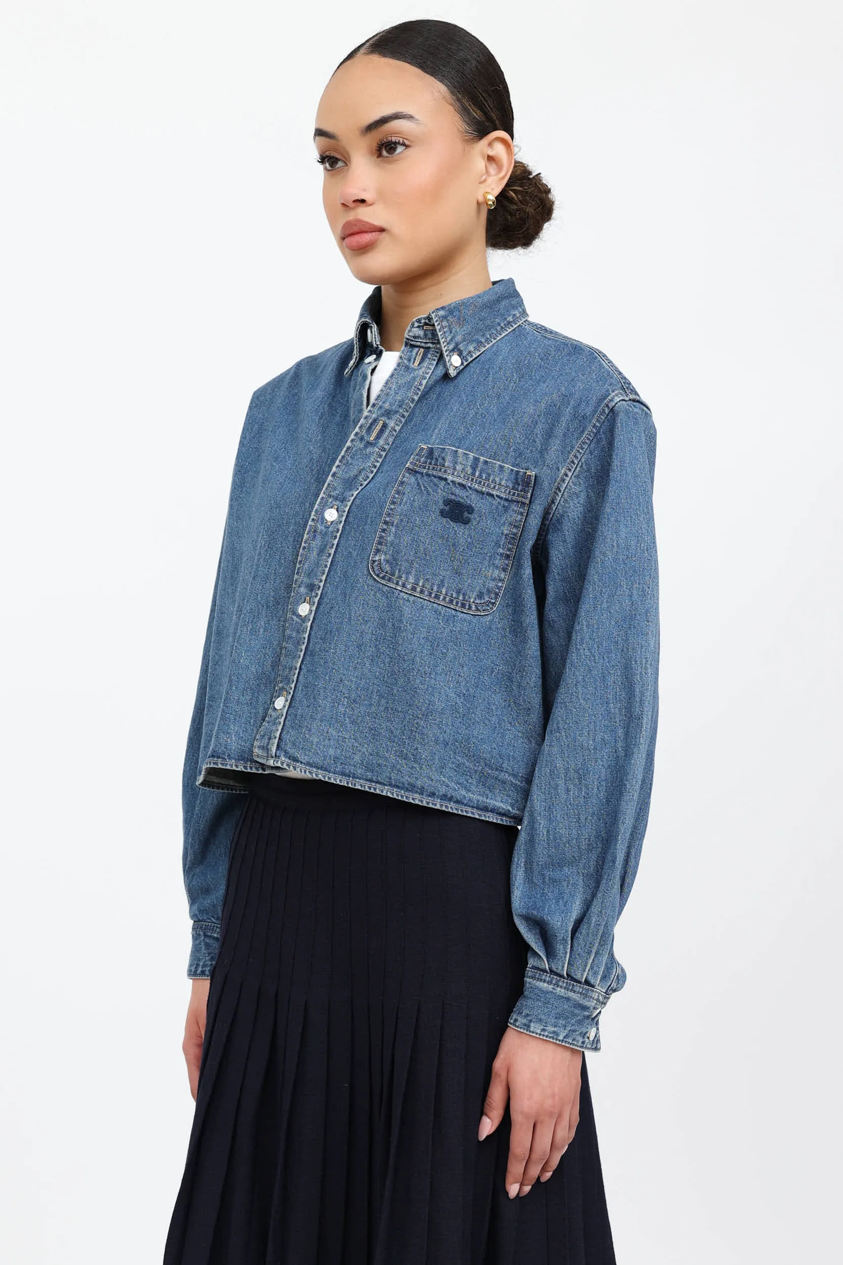 Cropped Denim Shirt sold by VSP Consignment product image thumbnail 3