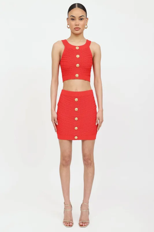 Knit Button Skirt made by Balmain