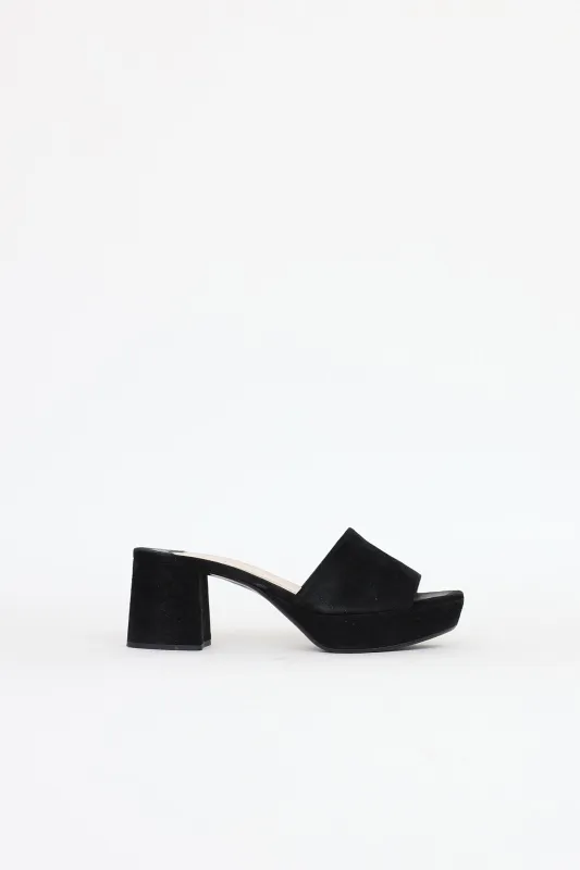 Suede Open Toe Mule made by Prada