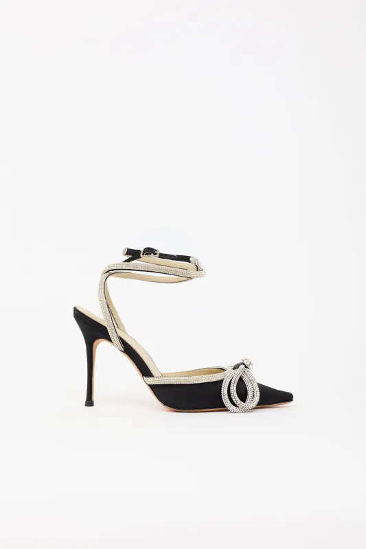 Satin Crystal Bow Heel made by MACH & MACH