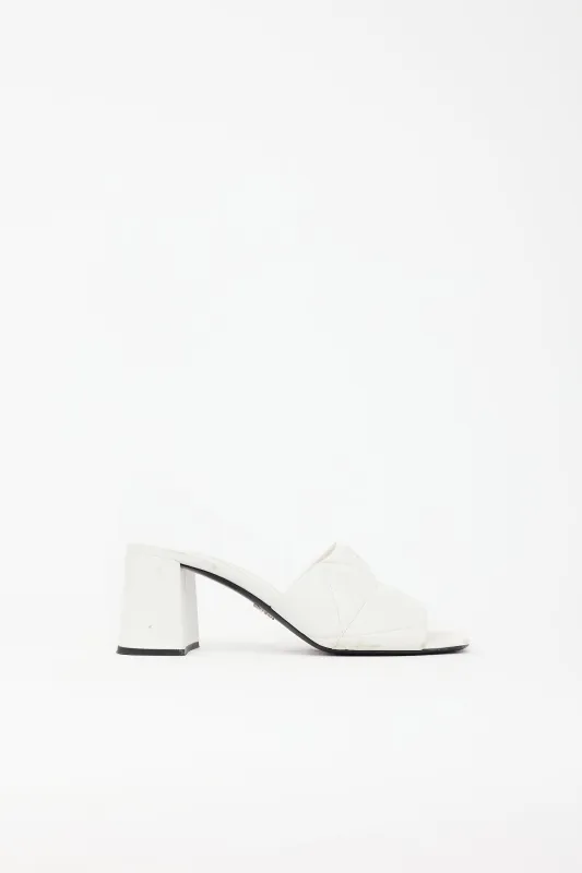 Leather Quilted Logo Sandal made by Prada