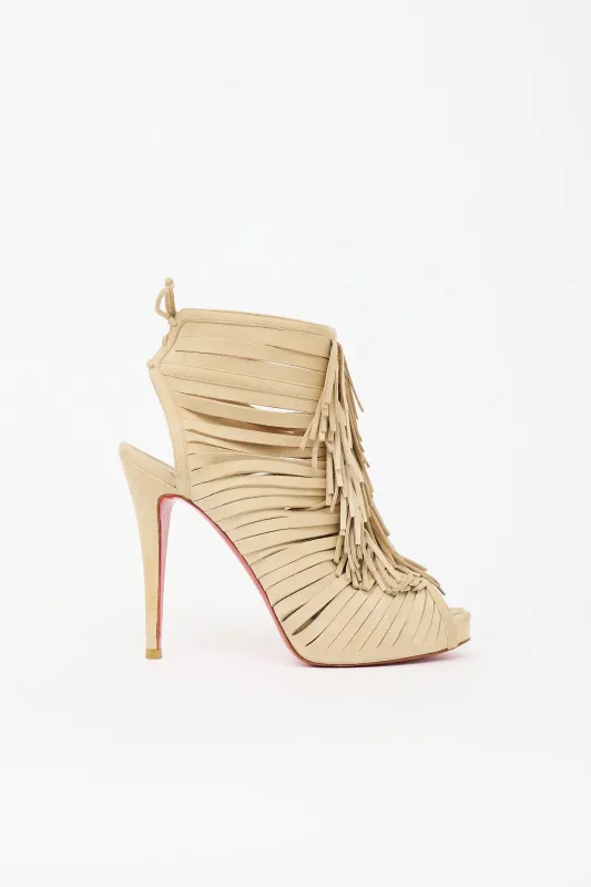 Suede Deva Fringe Sandal made by Christian Louboutin