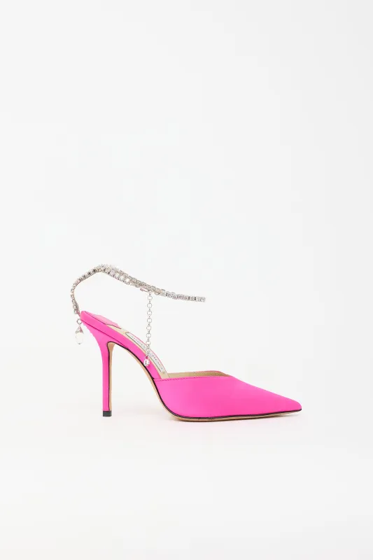 Satin Saeda 100 Heel made by Jimmy Choo
