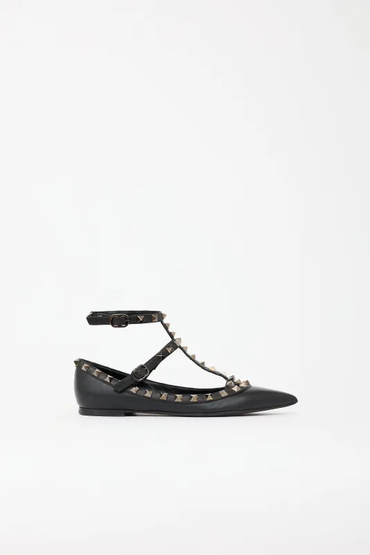 Leather Rockstud Flat made by Valentino