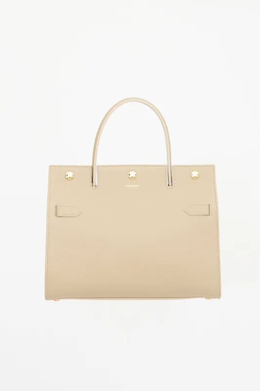 Leather Small Title Tote Bag made by Burberry