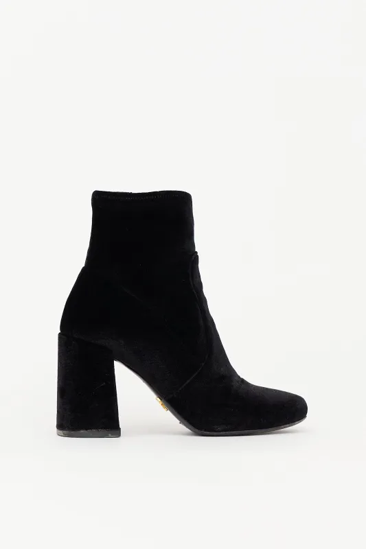 Velvet Ankle Boot made by Prada